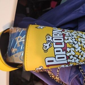 Popcorn Design Yellow Shoulder Bag